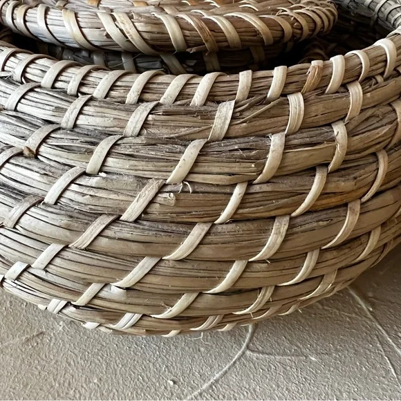 Sea Grass Woven Nesting Storage Baskets Set of 3 Home Decor Table Decor … - Picture 6 of 6